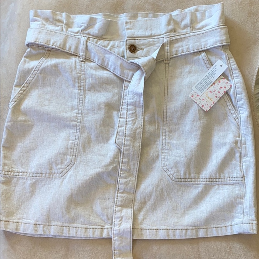 MWT Free People Tie-Waist denim skirt